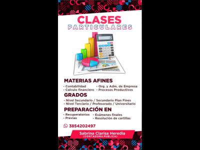 Servicios  CLASES PARTICULARES DE CONTABILIDAD Y MATERIAS AFINES